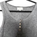 Bohme  Charcoal Gray Ribbed Henley Tank Wood Buttons Size Large Photo 79