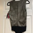 Commando  Gunmetal V Neck Faux Leather Bodysuit Photo 6