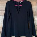 Ramy Brook  Black Bell Sleeve Top Sz. 6 Photo 0