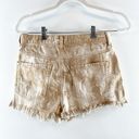 PacSun  Sand Tie Dye High Waisted Frayed Denim Festival Shorts Beige Tan 6 Photo 9