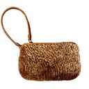 Patricia Nash  Piedmont Sherpa Leather Faux Fur Wristlet Tan Brown Photo 0