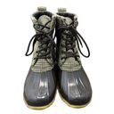 Krass&co G.H. Bass & . Harlequin Brown Duck Boots Women’s Size 8M Houndstooth Lace Up Photo 1