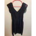 Talbots  100% Silk Black Dainty Chiffon Mini Short Sleeve Dress Size 4P Photo 7