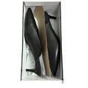 Nine West  Famille Black Mini Heel Leather Pointed Mules Size 10 in Box Photo 8