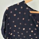 The Moon Full Maternity Reece Mixed Material Top Navy Copper Dot 2X NWT StitchFix Photo 4