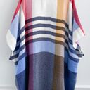 Aerie Plaid Multi Rainbow Beach Shrug Blanket Cardigan Poncho Photo 4