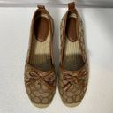 Coach NWOT  Carson Espadrille Loafers Women's 9.5 Khaki/Saddle Flats Logo Tassels Photo 3