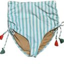 Cacique Swim by  women's size 16 new swim suit bottoms high waist teal stripe blu Photo 0