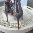 INC Kacela2 Caged pewter/silver rhinestone high heel booties sz 7.5 Photo 30