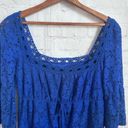 Laundry by Shelli Segal  royal blue lace square neck trumpet sleeve dress Small Photo 1