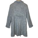 BCBGMAXAZRIA Wool Silk Tweed Longline Coat Blue Raw Edge Overcoat, size Large Photo 2