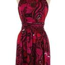 Trina Turk Red Print Halter Backless Cocktail Dress Size 6 EUC Photo 0