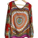 Arden B Women's  Open Sleeve Colorful Keyhole Back Blouse Small ~ Photo 0