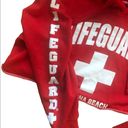 Lifeguard Licensed Cropped  LS Graphic Logo Red Hoodie Sweatshirt S SEXY Cover Up Photo 3