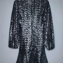 Alexis Renada Sequin Long Sleeve Mini Dress NWT in Gunmetal Size Medium Silver Photo 5