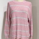 American Eagle Women's Pink/Gray Striped Jegging Fit Crew Neck Sweater Size S Photo 3