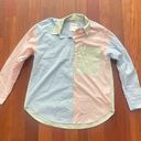 Abercrombie & Fitch Abercrombie Pastel Colorblock Oversized Button Up Shirt Photo 1