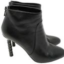 Bottega Veneta  Black Leather Round Toe Intrecciato Metal Heel Ankle Boots Photo 3