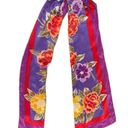 Oscar de la Renta  Silk Floral Scarf Vintage Purple Red Photo 3