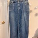 Carolina Blues Vintage Carolina Blue Maxi Denim Skirt with Front Slit Photo 0