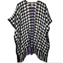 Chico's  Houndstooth Ruana Poncho Short Sleeve 100% Acrylic Multicolor One Size Photo 0