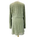 Pretty Little Thing  Plus Size 26 Crinkle Satin Green Wrap Dress Mini Lined Sexy Photo 2