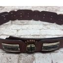 Chico's  Boho Western Medallion Leather Hippie/Cowgirl  Belt M/Large Adjustable Photo 3