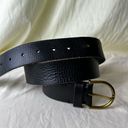 American Eagle  Black Leather Belt Brass Tone Buckle Casual Indie Unisex  L/XL Photo 5