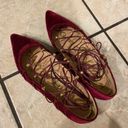 Sam Edelman Red Velvet Ballet Flats Photo 1