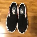 Vans  Classic Slip-On Logo Flame Black/ True White Size M 5/W 6.5 Photo 1