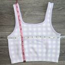 Sweaty Betty  Seamless Cropped Tank Gingham Check Purple & White Small Photo 10