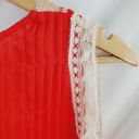 Romeo + Juliet Couture  Red Sleeveless Sheer Tank Top Lace trim shirt, L (A-5) Photo 4