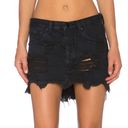 One Teaspoon  Black Denim Junkyard Destroyed Mini Skirt Size 25 Photo 3