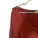 Project Social T  Rust Red Long Sleeve Casual Oversized Blouse Women SZ S Photo 4