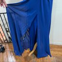 Faviana NWT NEW  7304 blue strapless cutout beaded prom dress Photo 4