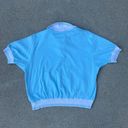 Jantzen Vintage 90s  pastel blue tropical fish ringer polo shirt Photo 3