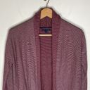 Tommy Hilfiger  bird’s eye burgundy shawl pima cotton blend  open cardigan size M Photo 2