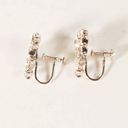 None Vintage 1960s Rhinestone Silver Tone Costume Earrings Bridal Wedding Bride Event Photo 3