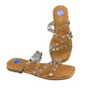 Nicole Miller  NY Sandals Womens 6.5 Coralinne Clear Studded Strappy Slip On Photo 0