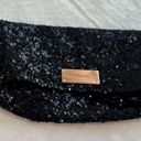 Victoria's Secret Victoria’s Secret Black Sequin Clutch Purse Zipper Pocket Rose Finish Hardware Photo 6