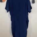 Vince  100% silk V-neck shift Draped Dress Size XS navy blue Photo 8