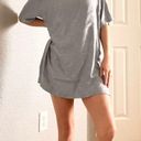 Vintage Blue  Floral Embossed Silk Tee Shirt Dress Photo 2