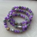 Dream tiger eye Buddha head labradorite kunzite ONE NEW stretch bracelet hand cr Purple Photo 2