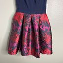 Morgan & Co NWT  Off Shoulder Party Dress w/ Pockets Navy Wine Floral 5 / 6 Photo 3