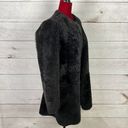 ZARA  Woman Studio Lamb Furskin Suede Lined Coat Jacket Open Front Black Sz XS/S Photo 7