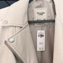 Abercrombie & Fitch Abercrombie Cream Faux Leather Jacket Photo 1