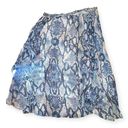 American Vintage Vintage y2k Jaclyn Smith Blue Flowy Snakeskin Print Midi Skirt Photo 0