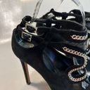 Brian Atwood B  Womens Suede Chain Link Accent Pumps‎ Black Size 6 Photo 1