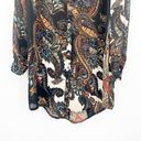 Boohoo  Women Old Money Paisley Artsy Button Up Long Sleeve Shirt Dress Size 6 Photo 4