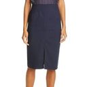 Rebecca Taylor Blue Silk Houndstooth Shift Dress Professional Officewear Photo 0